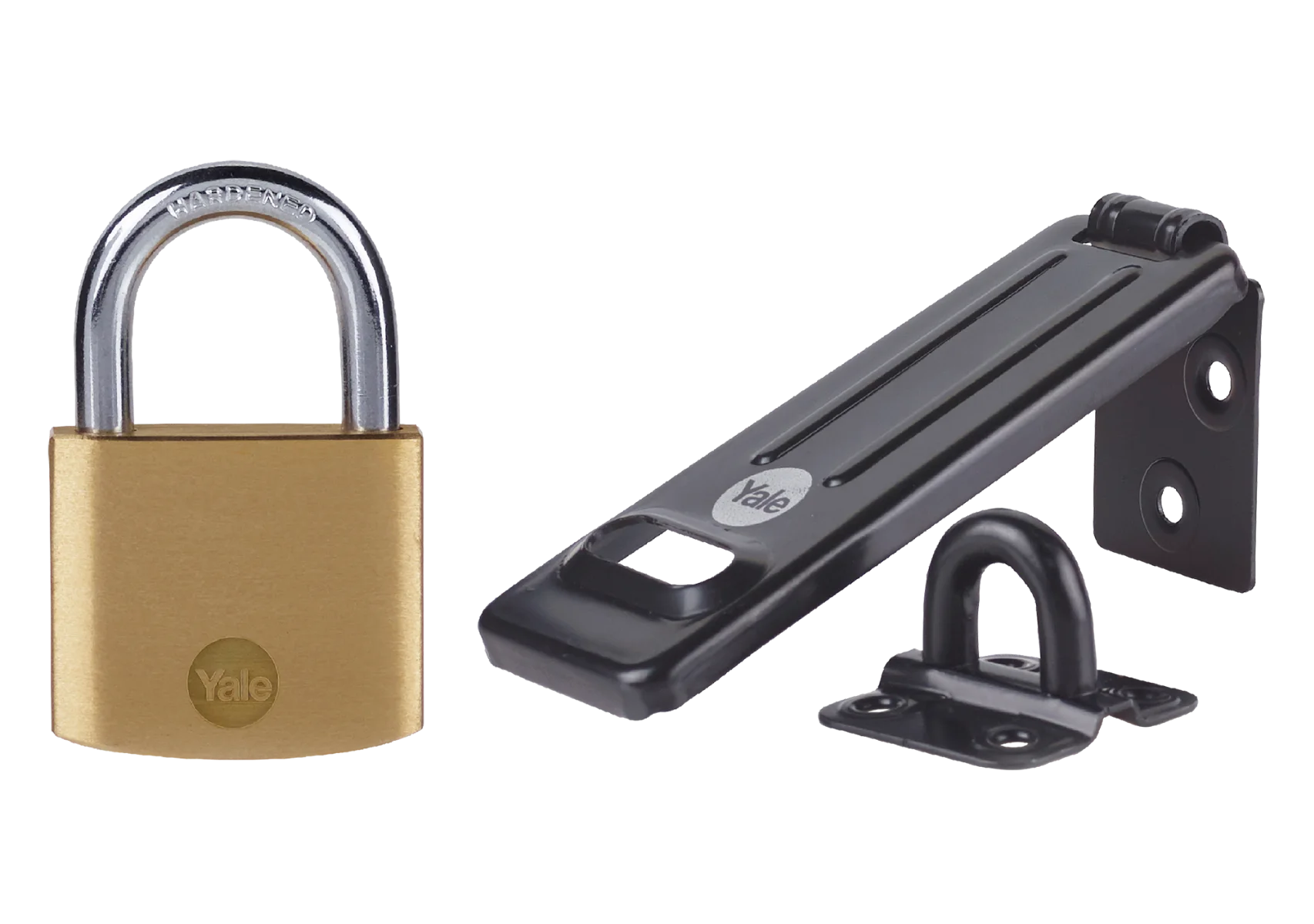 Hasp Steel Black Finish 120mm and Brass 40mm  Padlock