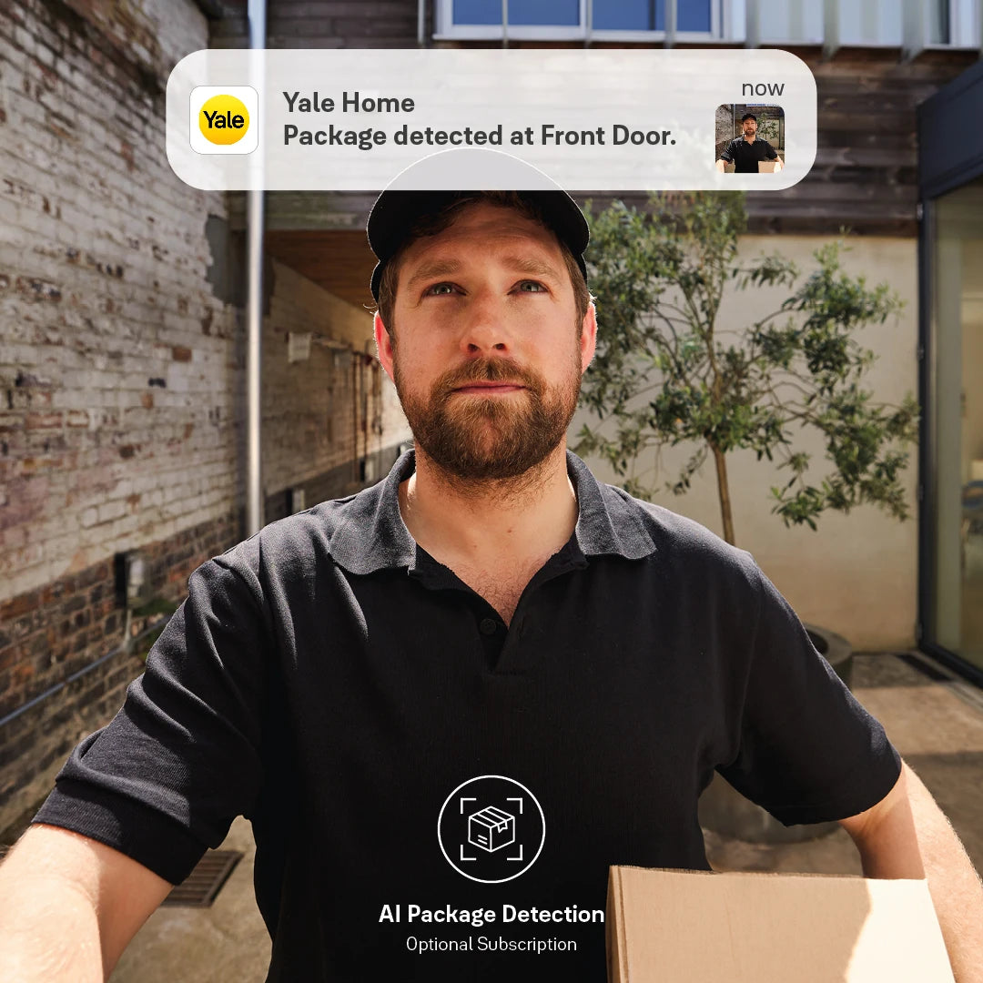 Yale Smart Video Doorbell detecting parcel delivery at front entrance