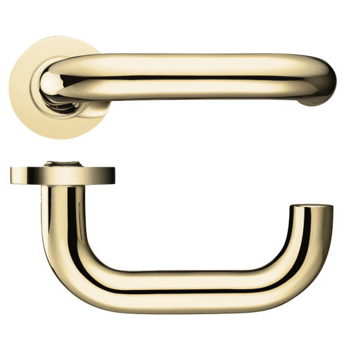 ZOO 19mm Return To Door Lever on Round Rose Brass - FB030
