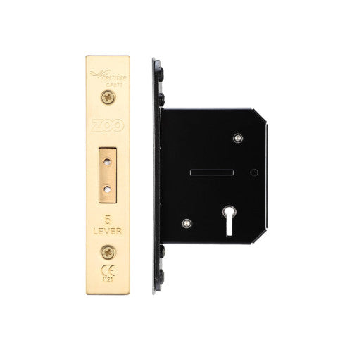 ZOO 5L Dead Lock – 64mm & 76mm with Forend & Strike (Brass Finish)