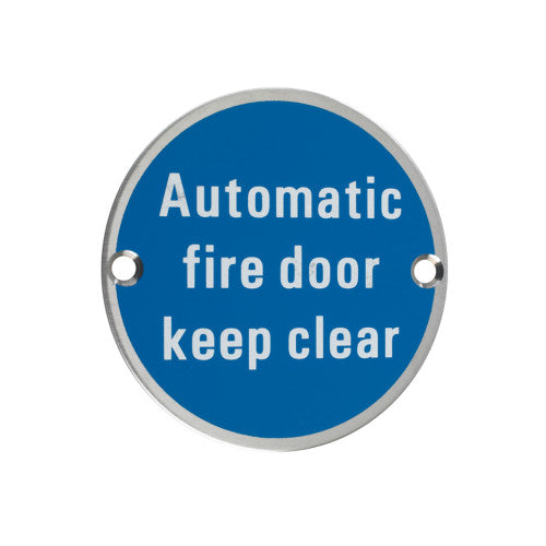 ZOO Automatic Fire Door Keep Clear Sign 76mm