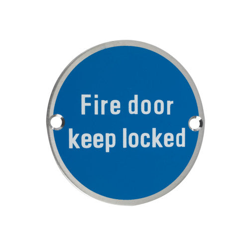 ZOO Fire Door Keep Locked Sign 76mm