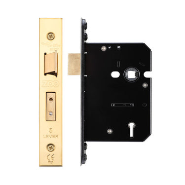 ZOO 5L Dead Lock – 64mm & 76mm with Forend & Strike (Brass Finish)