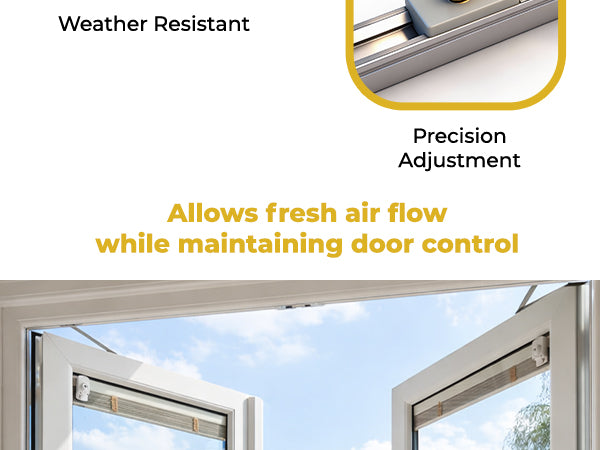 Durable construction from corrosion-resistant alloy steel, weather-resistant finish suitable for internal and external doors, precision adjustment with a built-in friction pad for fine tuning of hold strength.