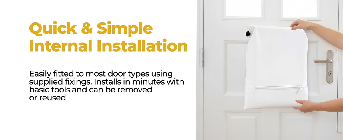 Quick and simple internal installation: easily fitted to most door types using the supplied fixings, installs in minutes with basic tools and can be removed or reused.