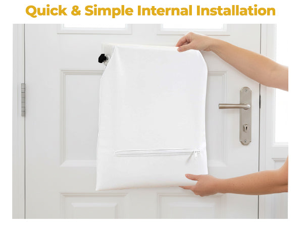 Quick and simple internal installation: easily fitted to most door types using the supplied fixings, installs in minutes with basic tools and can be removed or reused.