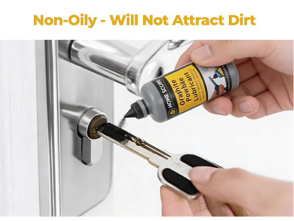 Non-oily, will not attract dirt: dry graphite compared with oil-based lubricant.