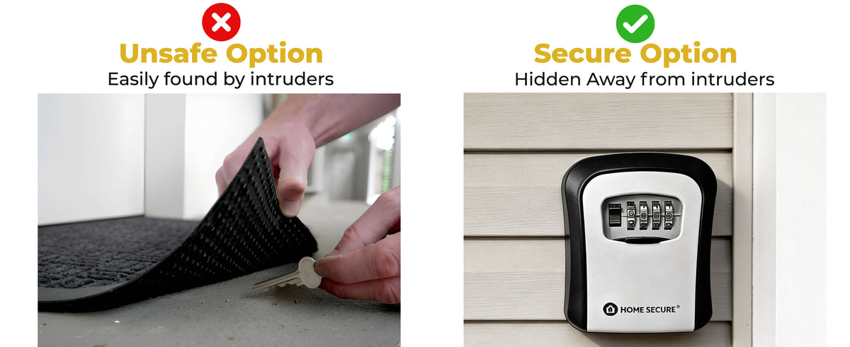 Home Secure outdoor key safe in use.