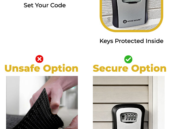 Home Secure outdoor key safe in use.