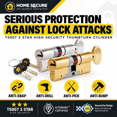 Yale Platinum TS007 3 Star thumbturn euro cylinder with anti-snap, anti-drill, anti-pick and anti-bump protection