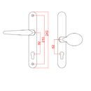 UPVC Door Handles - Lever Pad- 210mm Screws  - White