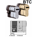 Illustration showing two Avocet ABS high security half euro cylinders in silver and gold color options, along with a technical diagram.