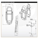 Technical prep guide for Affinity door knocker showing front, side, and exploded views with detailed measurements including 118.90mm height, 47.90mm width, and optional viewer hole positioning.