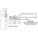 Technical drawing of Avocet cockspur replacement uPVC window handles with measurements in millimeters.