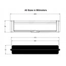 Technical drawing of a letterplate with detailed dimensions in millimeters. The front view shows a total width of 324mm and a height of 76mm. 
