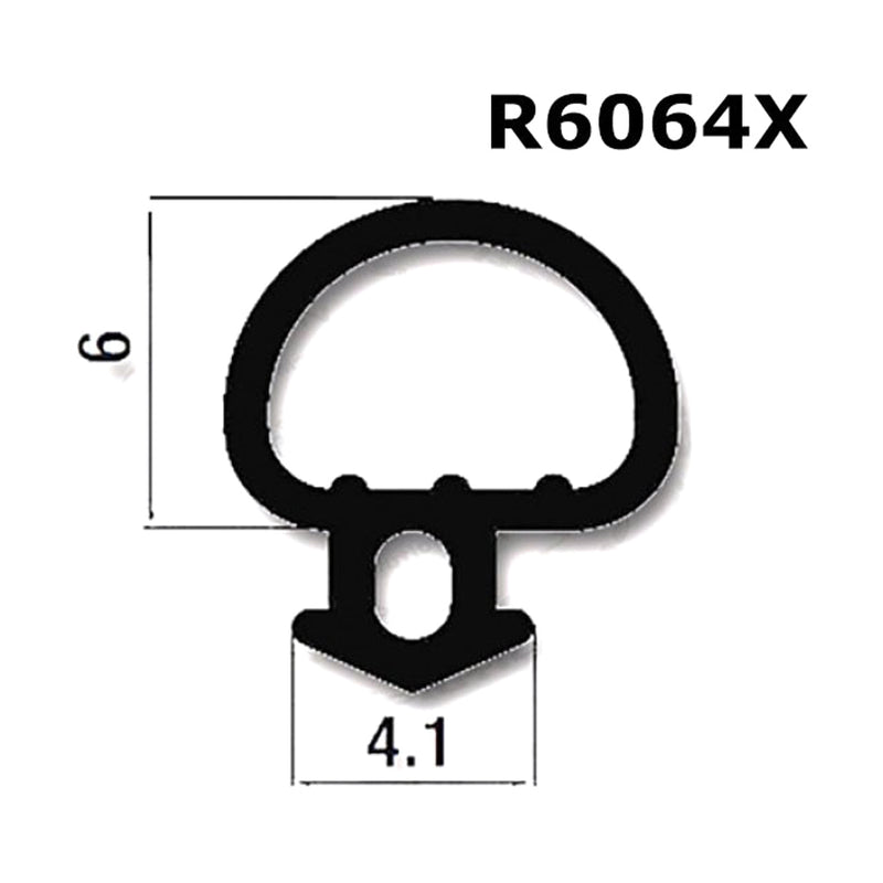 Rubber Door And Window Seal Bubble Gasket - Black - R6064X (Per Meter)