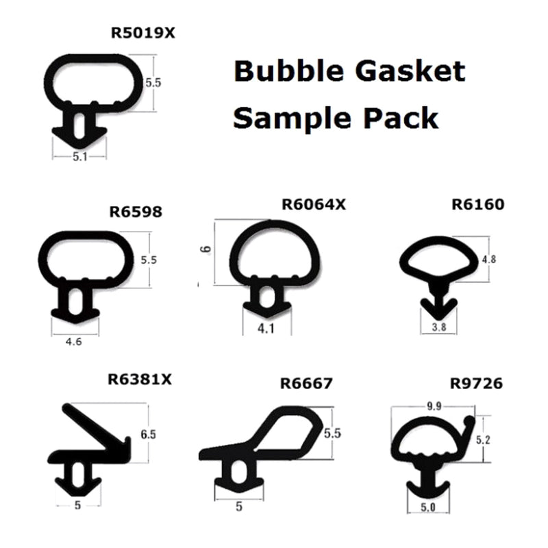 Rubber Door And Window Seal - Bubble Sample Pack