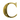 A gold metal letter 'C' with screws on a white background, intended for use as a house door letter.