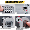 Combination Key Safe Wall Mounted Outdoor - Grey/ Black