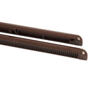 A brown trickle vent for uPVC and timber windows, showing the internal mechanism and the external canopy with snap-on quick-fit end caps.