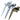 A set of three Trojan Sparta tilt and turn uPVC window handles in white, silver, and bronze colors.