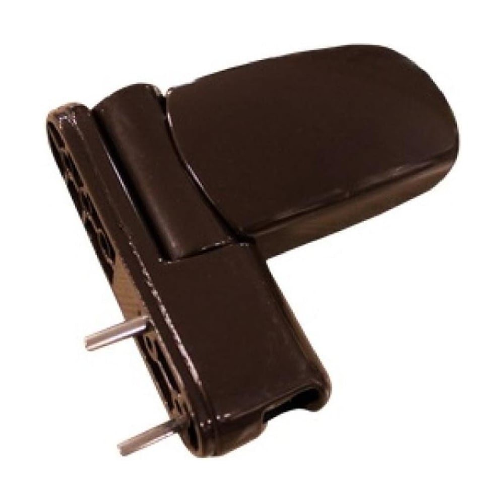 A brown UPVC 3D door flag hinge suitable for a wide range of profile upstands.
