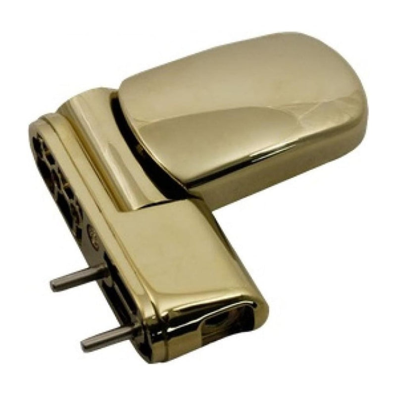 Gold-colored flag-style door hinge for UPVC doors