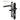 A black UPVC door handle set with a lever design, showing the front and side views with measurements.