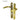 A gold-colored UPVC door handle set with a lever design, showing both internal and external handles, with measurement markings.