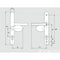 UPVC door handle lever pad model D76 with keyhole, shown with detailed dimensions for installation and use.