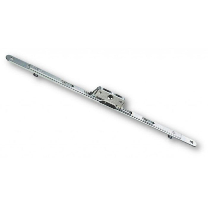 A silver-colored metal window lock mechanism designed for use with UPVC windows.