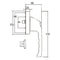 Technical drawing of VERSA Universal Locking Blade Fork Espag Drive Handle with detailed dimensions of handle and blade fork.
