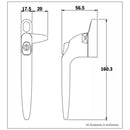 Cockspur Replacement uPVC Sparta Window Handle - Chrome