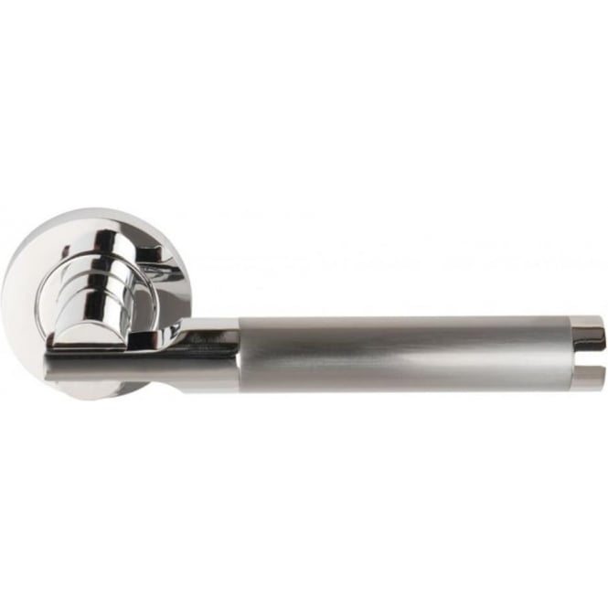 Interior Door Handles Lever On Rose Satin Nickel Polished Chrome 3685