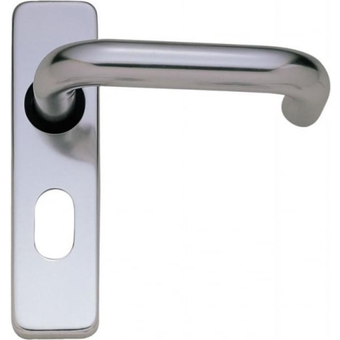 Internal Door Handle Lever On Backplate Polished Aluminium Oval Lock Set 652