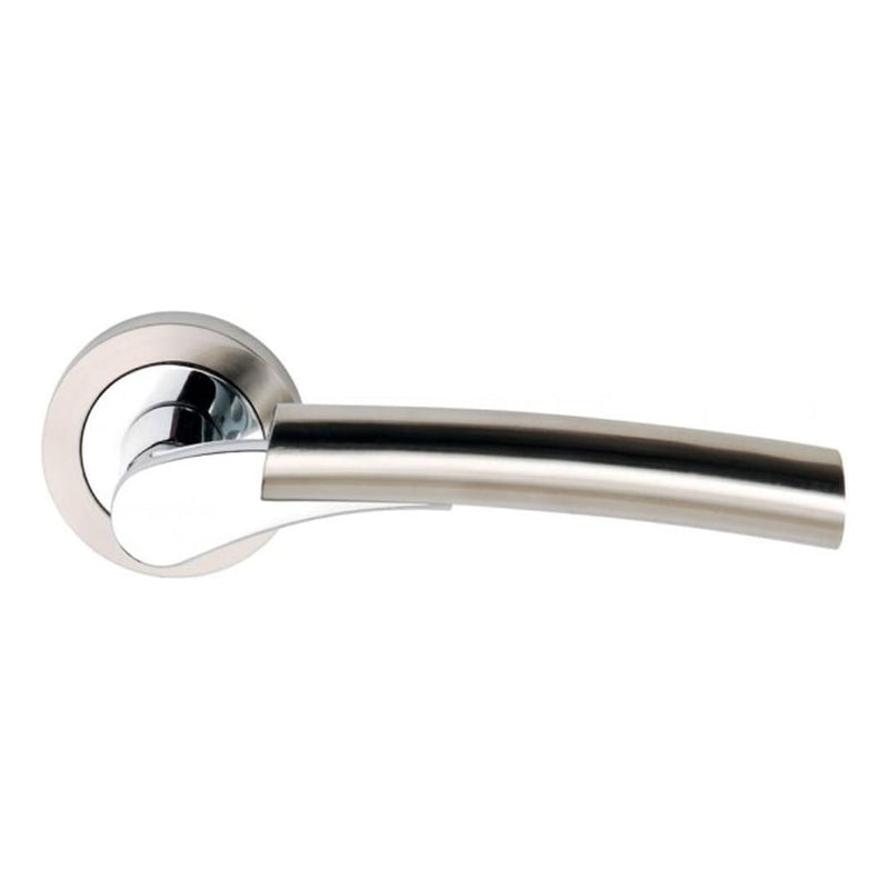 Lever On Rose Designer Door Handles Satin Nickel Polished Chrome 3650