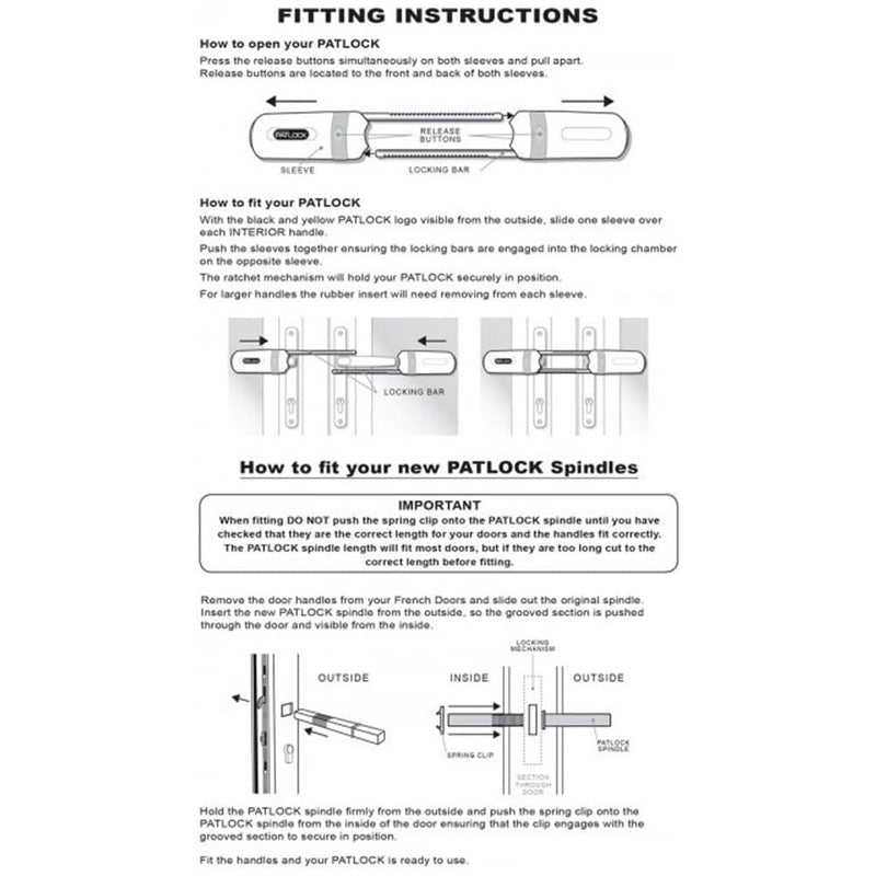 Patlock Security Lock For French Doors & Conservatories