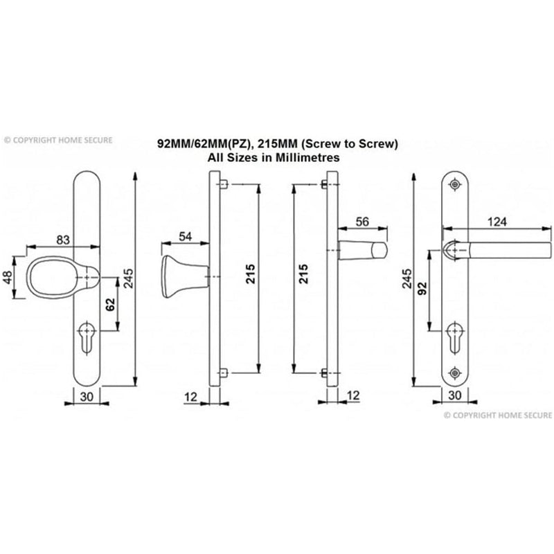 UPVC Door Handles - Lever Pad - D35 - Chrome