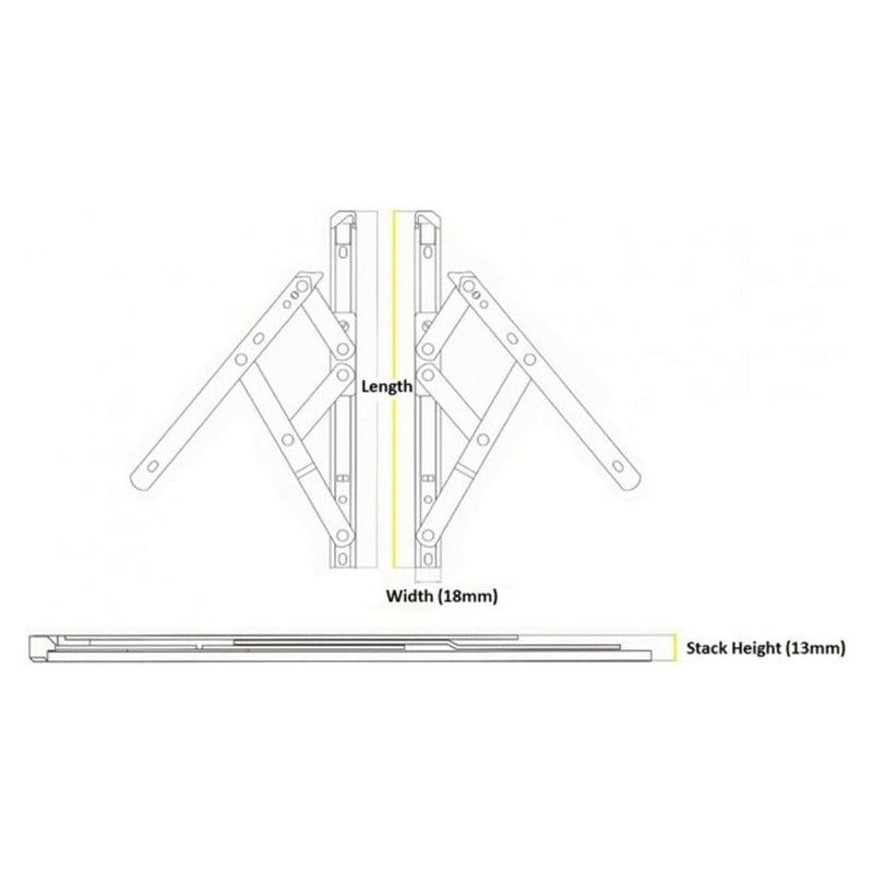 UPVC Window Hinges Friction Stays. Standard Opening. 10"