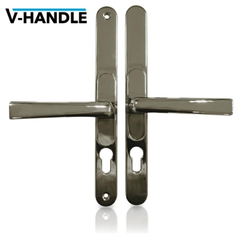 VERSA Universal uPVC Door Handles. Adjustable PZ - Polished Chrome